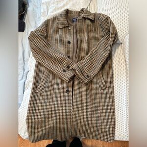 Abercrombie and Fitch Men’s “dad coat” overcoat, Abraham Moon tweed, size M